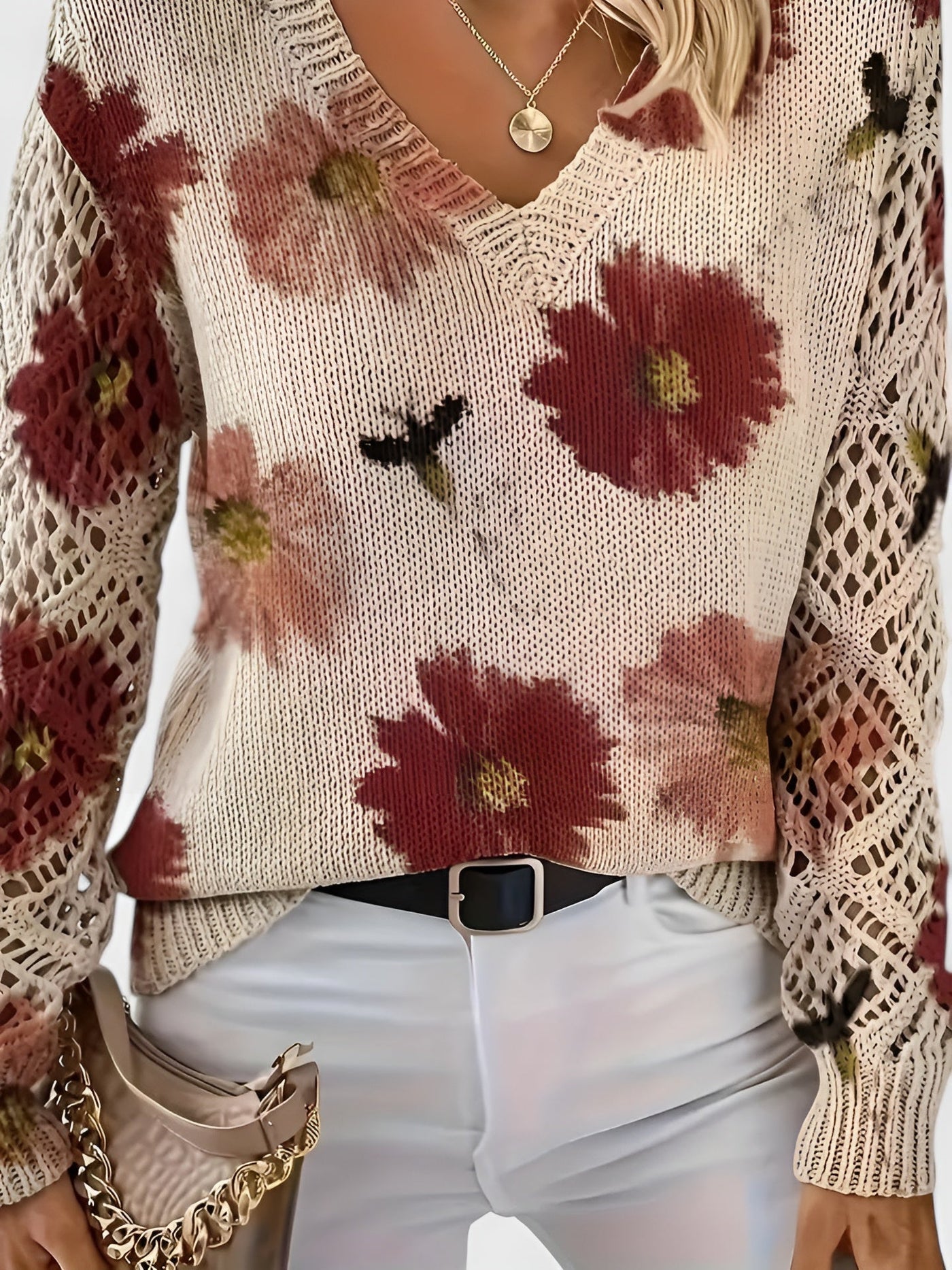 Florencia™ – Cardigan en maille à motif floral