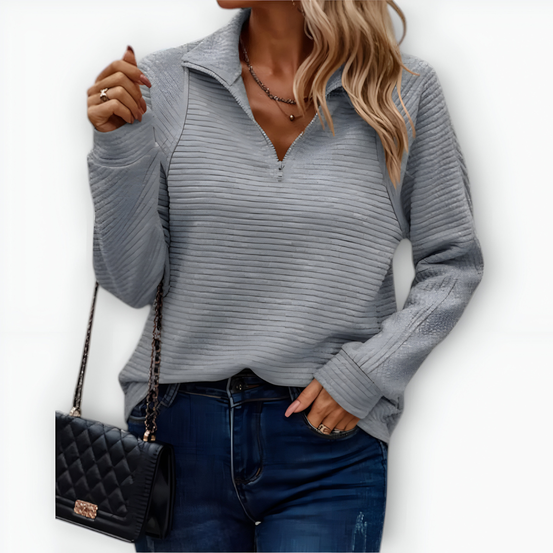 Marina™ – Pull en maille avec demi-fermeture éclair