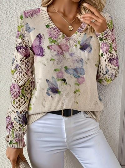 Florencia™ – Cardigan en maille à motif floral