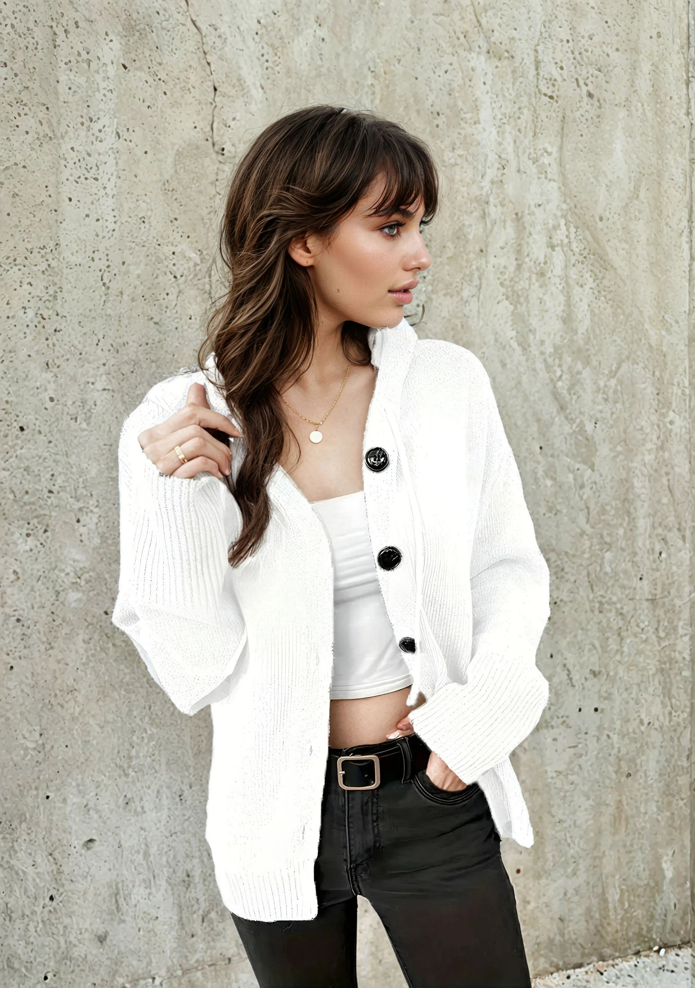 Vía Clara™ | Sweat à capuche élégant à manches longues avec boutons