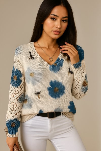 Florencia™ – Cardigan en maille à motif floral