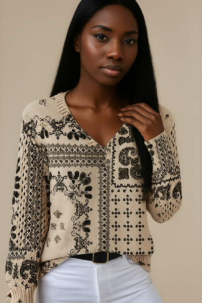 Florencia™ – Cardigan en maille à motif floral