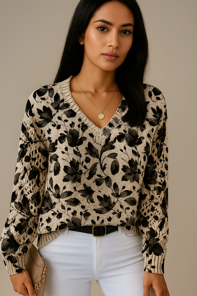 Florencia™ – Cardigan en maille à motif floral