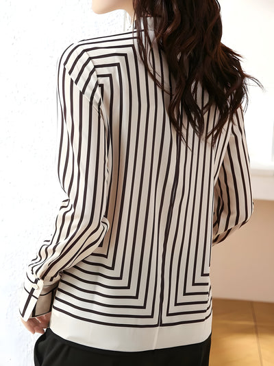 Élégance Verticale™ – Blouse Imprimée