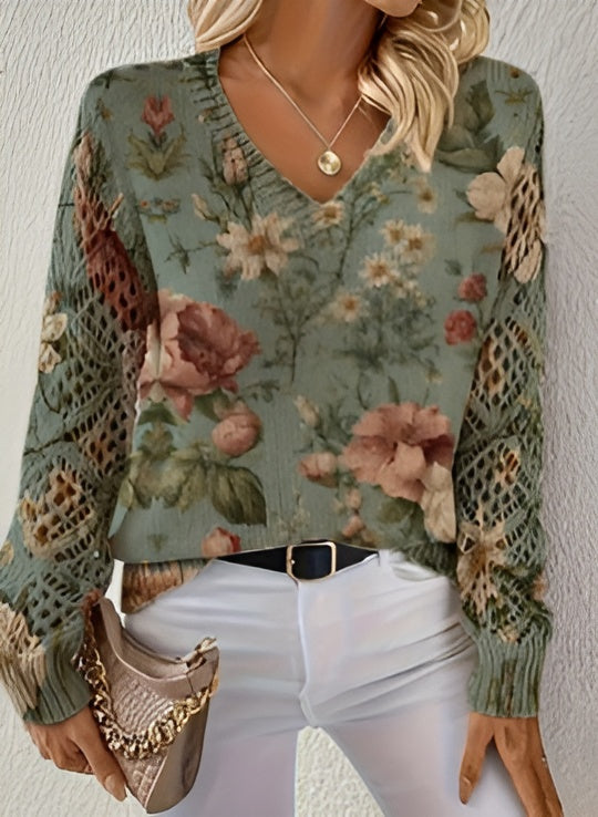 Florencia™ – Cardigan en maille à motif floral